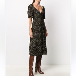 Ba&sh Printed Wrap Midi Dress
